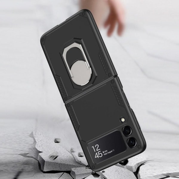 GKK Armor Samsung Galaxy Z Flip 3 Cover med Fingerring - Sort Sort