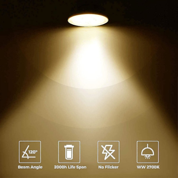 GU10 Halogen Spotlampa, Dimbar 50W Varmvit 2800K, AC 220-240V Halogenreflektor