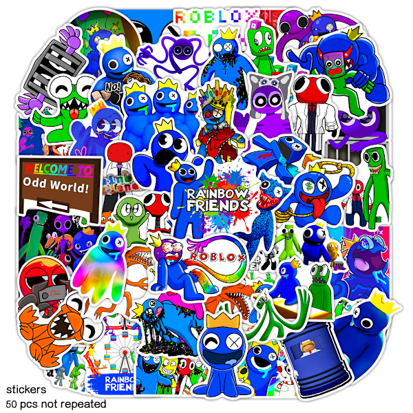50 kpl Roblox Rainbow Friends Graffiti -tarroja kannettavalle tietokoneelle, rullalaudalle