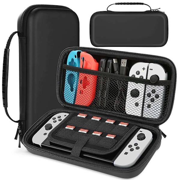 Säilytyskotelo kova - Kotelo yhteensopiva Nintendo Switchin kanssa - Järjestäjä Black Black