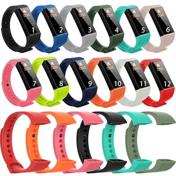 Kellon ranneke, yhteensopiva Redmi/yhteensopiva Xiaomi Mi Band 4c paksumpi turvallinen Tpu-vaihtoranneke älykellon rannekoru Kaesi Black-Blue