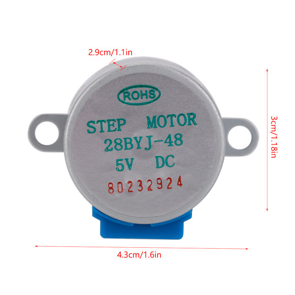 5 kpl / sarja DC 5V 4-vaiheinen 5-johtiminen askelmoottori mikrovaihdemoottori