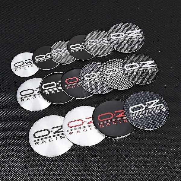 4 stk Oz felgsenterkopper 45 mm & 50 mm & 56 mm & 65 mm sportsfelgklistremerker Oz Racing logo felgklistremerker navkapsel emblem