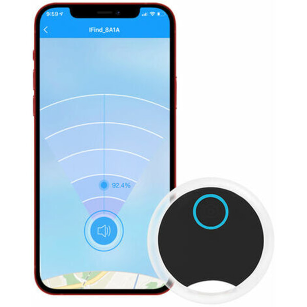 Trådløs GPS-sporing for kjæledyr, nøkler, vesker, lommebøker, appkontroll, objektfinner, selfie-utløser, kompatibel med IOS/Android-telefoner,