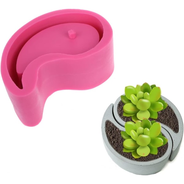 2-pack Concrete flower pot Molds Succulent plant Mo,ZQKLA