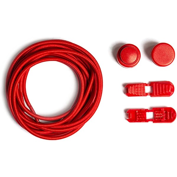 Elastiska skosnören 1 par för vuxna/barn, du behöver inte knyta elastiska låsskosnören (röd) red