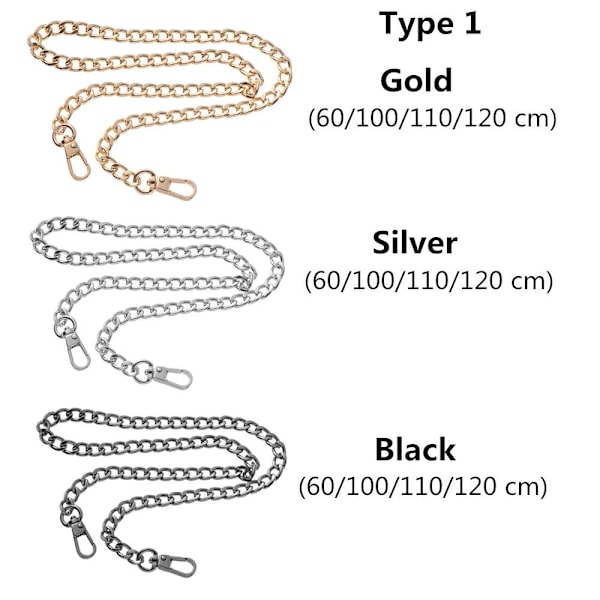Väska kedja axelväska remmar GULD 110 CMTYP 1 TYP 1 - hög kvalitet Guld
