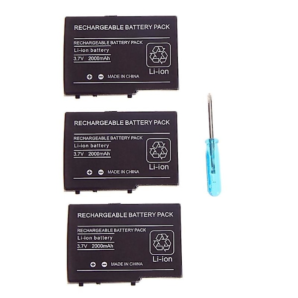 2000mAh Batteri Passer Til DS Lite NDS NDSL 3.7V Litium-ion Batteri + Verktøy 1 set of 3