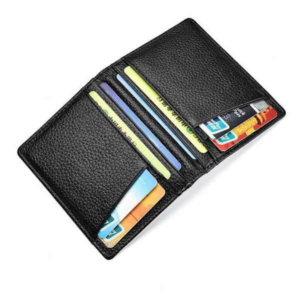 Elegant Ægte Læder Kort Holder: Sikker, Stilfuld & Praktisk Black Black