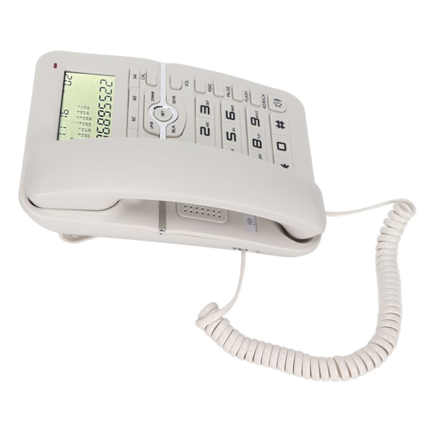 KXT2028CID Fastnettelefon med ledning - 4 grupper af hurtigopkaldsfunktioner - Fastnettelefon med ledning til kontorhotel (hvid)