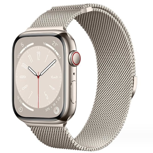 Milanese Loop-rem för Apple Watch-band 44mm 40mm 45mm 49mm 41mm 38mm 42mm 44mm Armband iWatch Serie 9 3 6 5 SE 7 8 Ultra 2 Starlight - Starlight starlight 42mm/44mm/45mm/49mm