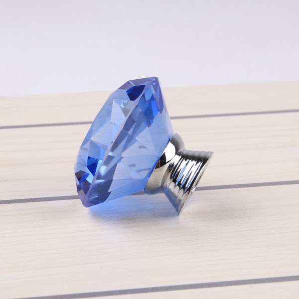 10 kommer blå kristall glas diamant dra skåp dörr dra kristall dörr handtag 40mm