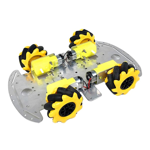 Omni-retningshjulsvogn til Smart Robot Bil Chassis Metal Tt Motor Kit DIY Tilbehør