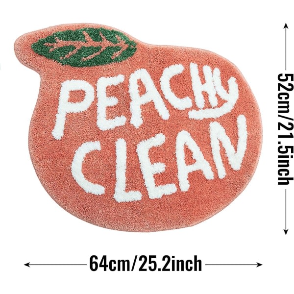 Peach badrumsmattor och matta Söt tecknad badmatta för barn badrumsinredning Peachy plysch korallrosa halkfri fotmatta Absorberande