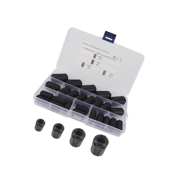 25 x Clip On Clamp Ferrite Core Ring Kit Cable Clamp for Car DVR