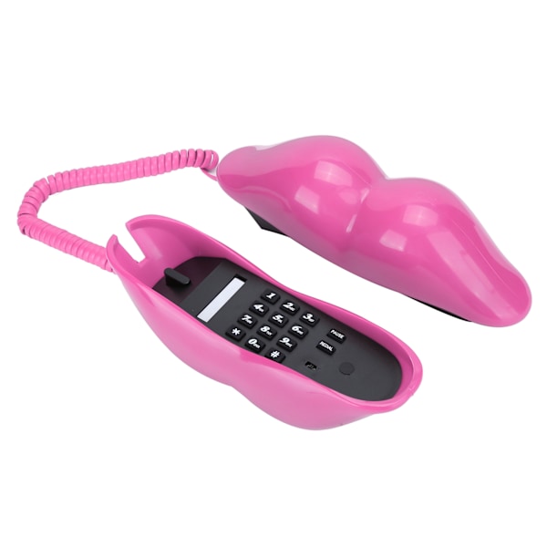 WX-3016 Fashionable Funny Home Lip Phone Number Storage Function med US/UK-kablage Rose Red