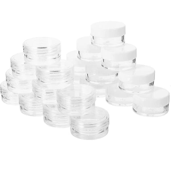24 st Tomma Plastburkar med Lock för Kräm Tom Ansiktskrämsbehållare Resekrämsbehållare As Shown