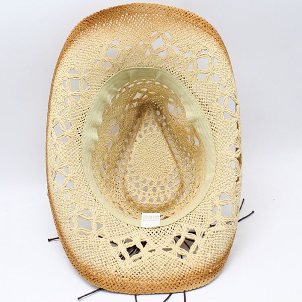 Cowboyhatt stråhatt herre sommerhatt westernhatt UV-beskyttelse solhatt Panama-hatt