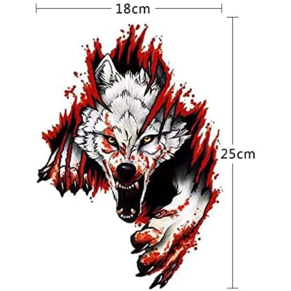 2-pack 3D Wolf Head Sticker Wolf PVC Bildekal Vattentät Wolf