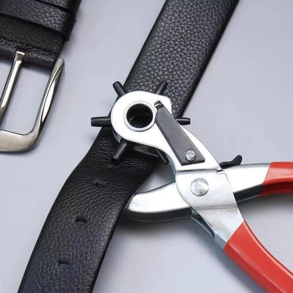 Revolving Punch Plier Kit Läder Hål Punch Set för bälten Klockband Watch Hundhalsband Sadlar Skor Tyg DIY Hemhantverk