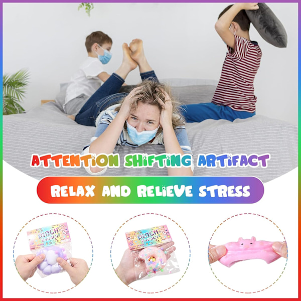 2 stk. Vaffelklemme Familie Squishy, Squishy Kattepoter - Sjov og Fuzzy Legetøj til Familien - Kawaii Stressbold, tilfældig farve