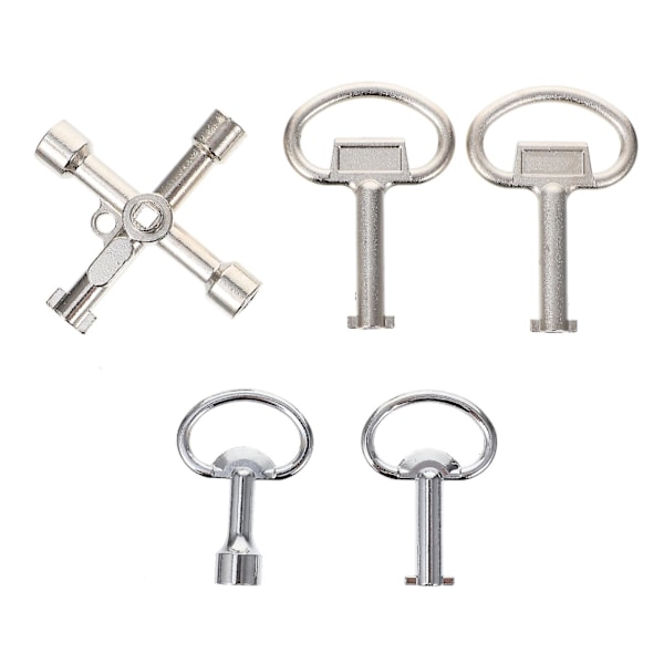 5 Pack Multifunctional Plumber Tool Set Wrench Triangle Wrench 4 Way Wrench