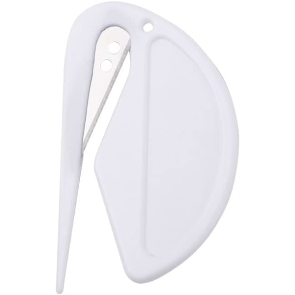 2 st/Set Mini Brevöppnare i Plast, Material för Att Skära Kuvert, Hållbar Säker Papperskniv, Kuvertöppnare för Kontor, Hem, Skola (Vit)