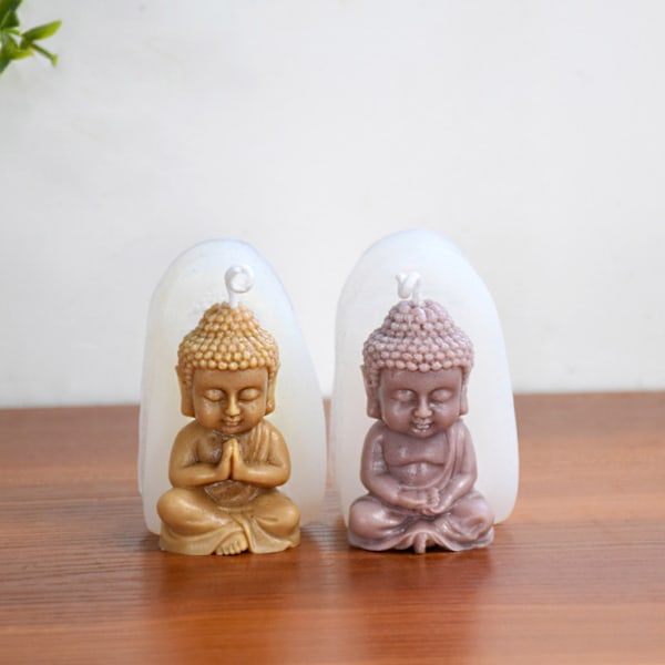 Buddha Lysfremstilling Dekoration Silikone Resin Form til Røgelse og Lys Cement Statue Form Kunst 0.07 2