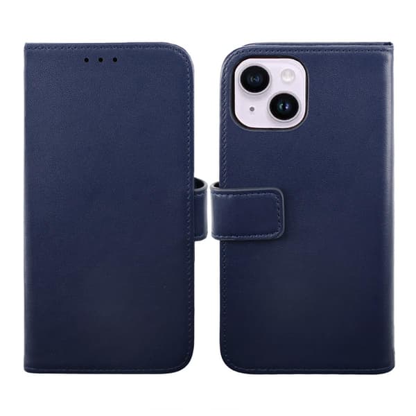 iPhone 14 Wallet Case Læder Rvelon - Blå(YH) Marinblå blue