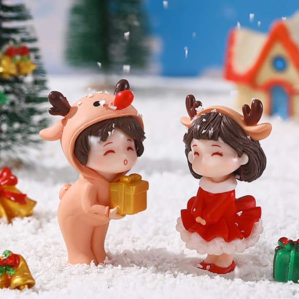 1Par e Mini Lovers Par Miniaturlandskab DIY Ornament Ch B
