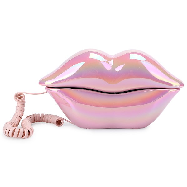 Galvanized Pink Funny Lip Telephone WX-3016 Muodikas numeron tallennustoiminto++