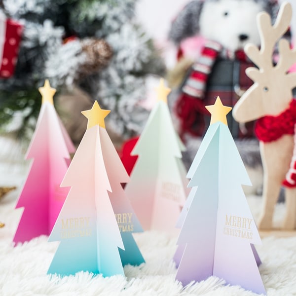 12 3D Gold Christmas Tree Greeting Cards DIY Christmas Cards Amazon 3D Christmas Cards