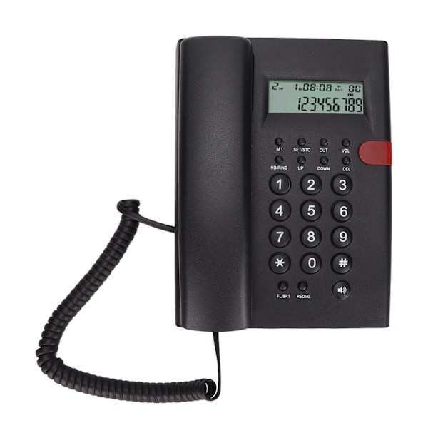 K010A-1 Telefon med ledning, Anrops-ID-funksjon, håndfri samtale, fasttelefon for hjemmekontor og hotell