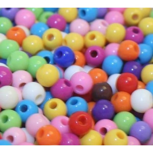 1000 mixed acrylic beads 6 mm Round - Perfect