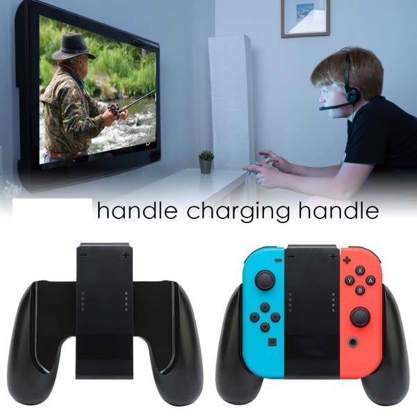 för Nintendo Switch Joy-Con Grip Handle Laddningsdocka svart
