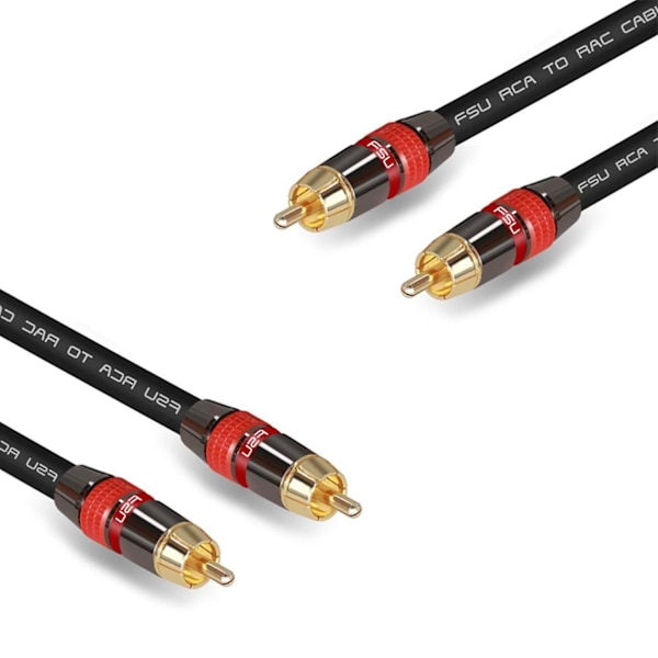 2x Digital Audio Rca-kabel Premium Stereo Rca til Rca Koaksial Spdif-kabel Hanehøyttaler Hifi Subwoofer