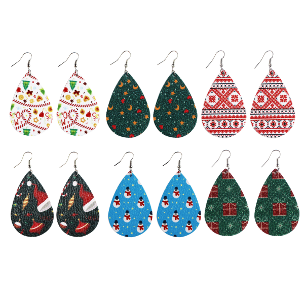 Boucles d'oreilles de Noël, boucles d'oreilles en cuir en forme d'arbre de Noël, boucles d'oreilles mignonnes, cadeaux de Noël.