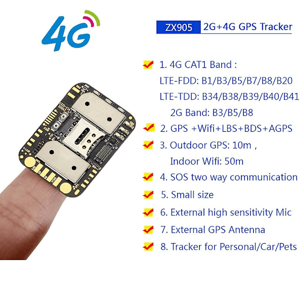 GPS-sporing i sanntid, GSM-sporing, relé, 2G + 4G GPS-sporingsbrikke