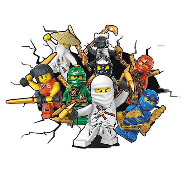 Phantom Ninja Vægdekorationer 3D Knækket Væg Anime Plakat Dekoration Børneværelse Klistermærke Tegneserie Dør Klistermærke