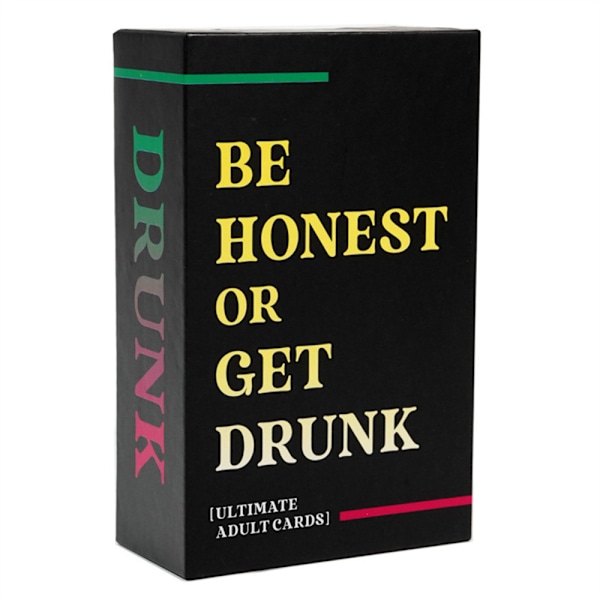 Engelsk version av BE HONEST OR GET DRINK Sincerely Leisure Party Game Card