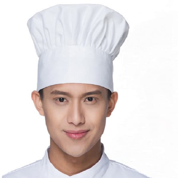 Kokkehatt polyester bomull caps arbeid hotell restaurant sopp topphatt{yh}