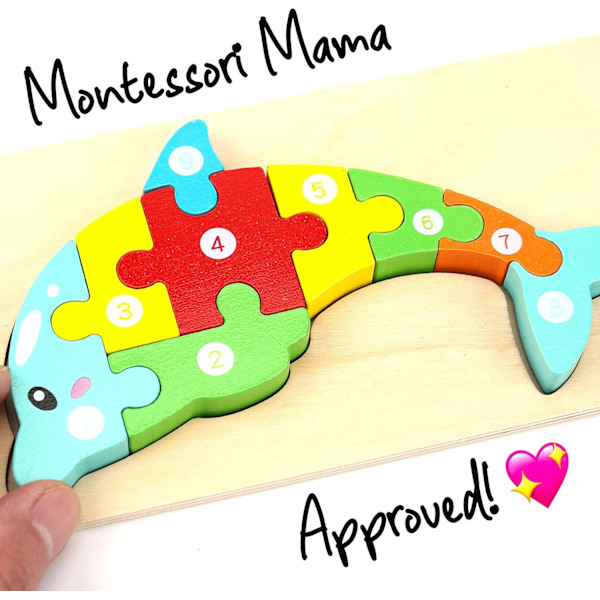 Mama träpussel för barn i åldern 2-4 | Montessori-leksaker för småbarn 2 år gamla