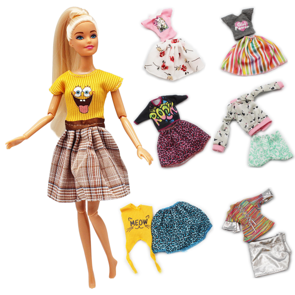 10st 30cm Barbie Doll Kläder Accessoarer Modekläder Klänningar