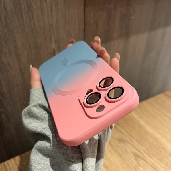 CQBB Magnetiskt iPhone 13 Pro Skal [Kompatibelt med MagSafe] Gradient Färg Sött Skal för Kvinnor och Män Mjuk TPU Stötsäker med Skal