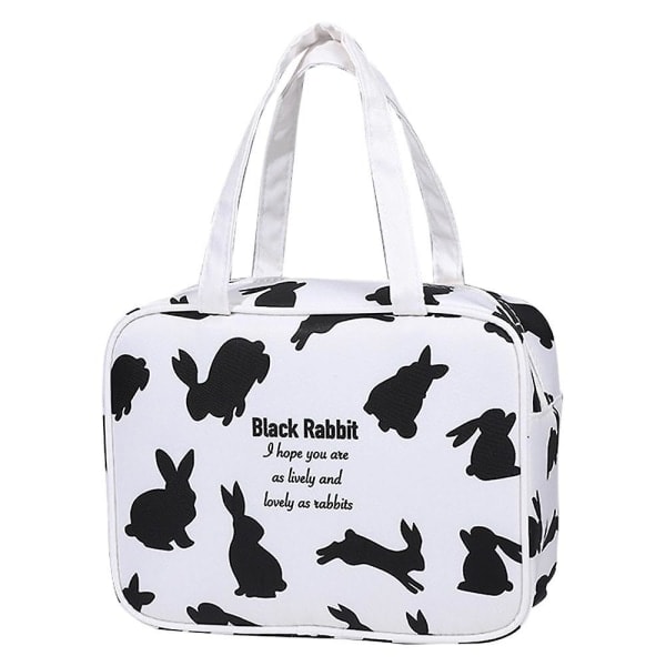 New Casual waterproof portable cosmetic storage bag, 290 twill composite fabric black and white