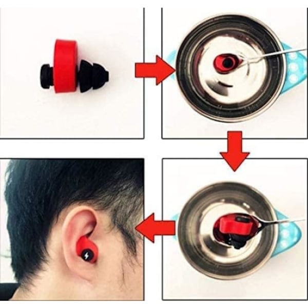 Svarta formbara öronproppar, ljudisolerande öronproppar bekväm hörsel