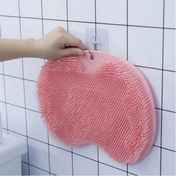 Liukumaton silikoninen jalkojen pesuharja suihkuun kylpyyn ja selkähierontaan Pinkki【HY】 Pink one size