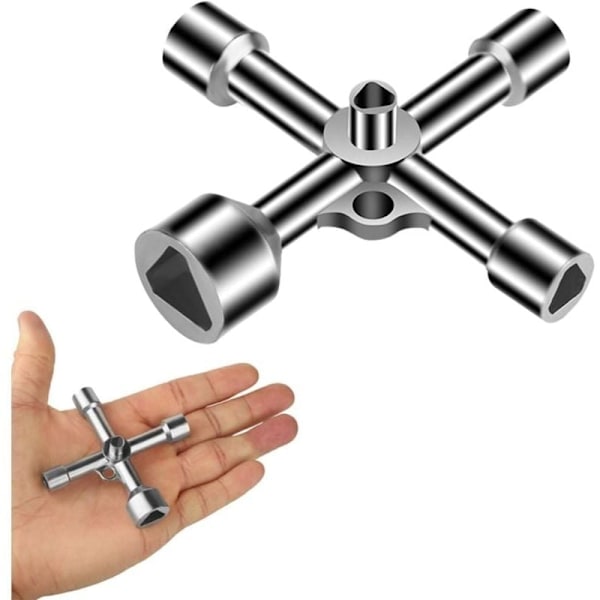 4-suuntainen kolmioavain, 5 kokoa, sisähalkaisija 7mm/10mm/12mm/13mm/18mm, yleisavain sähkökaapille, kaasulle, vedelle, sähkömittarille, kaapille