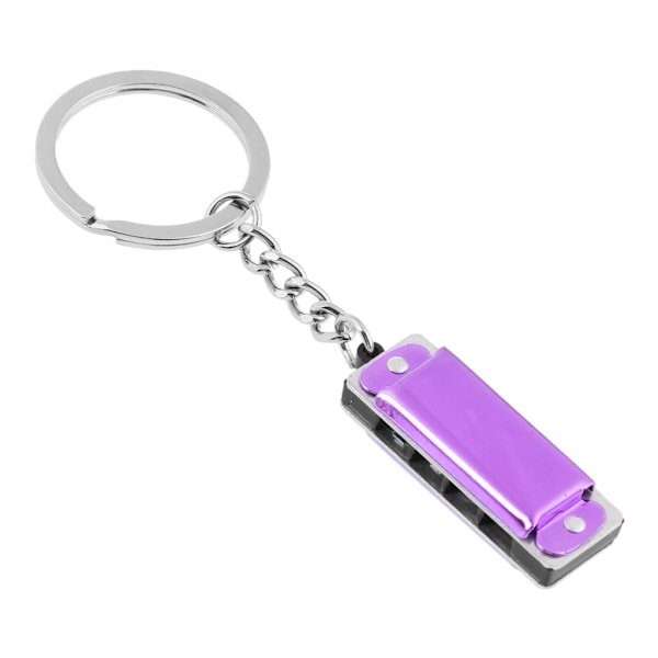 Värikäs Harmonikka Avaimenperä Harmonikka Mini 8 Säveltä 4 Reikää Avaimenperälle Avaimenperälle 3,6 x 1,2 x 0,8cm Lapsille Leikkiä Varten Purple 0.02