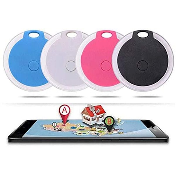 4Pack Smart Mobile Key Finder Portable GPS Tracking Device App Control GPS Tracker Round GPS Locator for Kids Dog Cat Pe